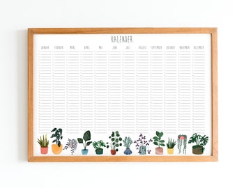 calendar - Birthday calendar - Annual calendar - Perpetual - Plants - Flowers - Botany