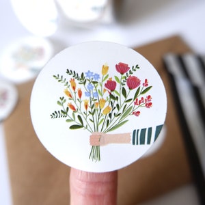 Aufkleber - Etiketten - Blumenstrauß - Blumen