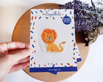 Bügelbild Löwe, Tierbügelbild, Bügelpatch zum Aufbügeln für Textilien