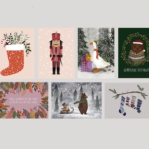Biglietto di Natale, set di biglietti di Natale, Buon Natale, set di biglietti di Natale