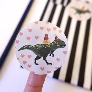 Stickers - Labels - Birthday Dino -Birthday Stickers - Happy Birthday - Dinosaur