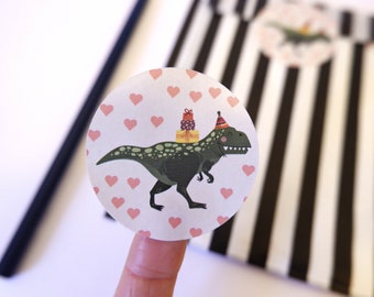 Stickers - Labels - Birthday Dino -Birthday Stickers - Happy Birthday - Dinosaur