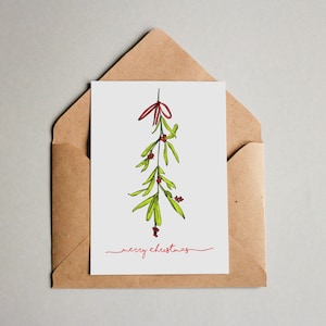 Cartolina di Natale - vischio - Buon Natale