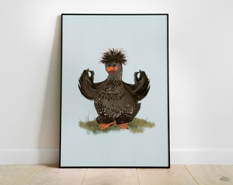 Poster - Chicken - Chicken Meditation - Yoga