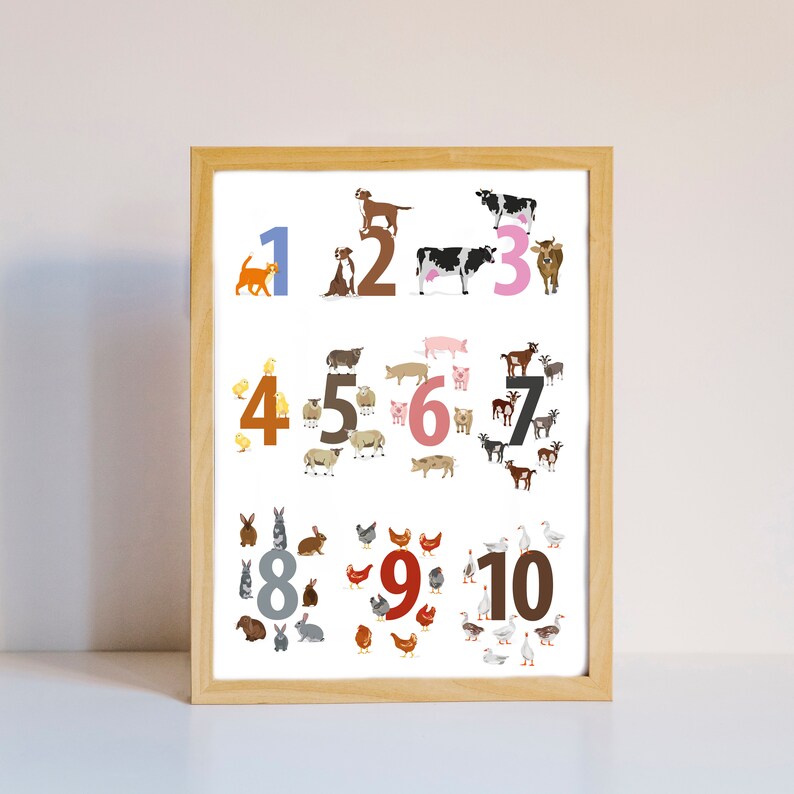 Poster Illustration, Animals Numbers Poster image 4