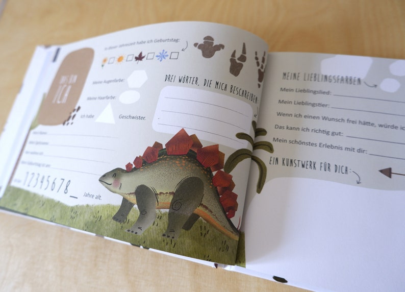 Friends book dinosaur My friends and I Friendship book Kindergarten friends School friends Gift for writing and painting image 8