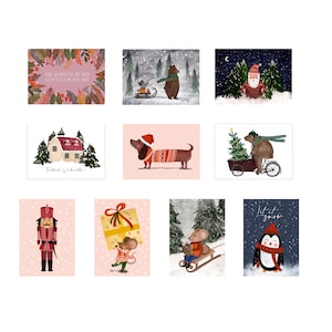 Weihnachtskarte - Weihnachtskarten Set - Christmas - Weihnachtssocken - Kartenset Weihnachten Frohe Weihnachten