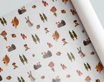 Wrapping Paper - Forrest Forest Motif Wrapping Paper - Wrapping Paper Kids