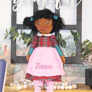 My 1st African American Doll, Rag Doll, Personalized Doll, Gift for Little Girls, Toddler Doll, Plush Doll, Flower Girl Gift, Soft Dollie