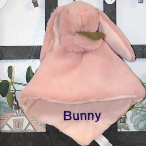 Bunny Plush, Personalized Baby, monogrammed Security Blanket, Baby Boy Gift, Baby Plush, Stuffed Animal with Blanket, Animal with Name, ECO