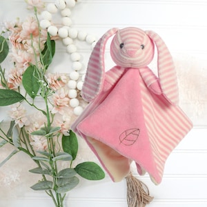Bunny Plush / Personalized Baby / monogrammed Security Blanket /  Girl Gift / Baby Plush / Stuffed Animal with Blanket / Animal with Name