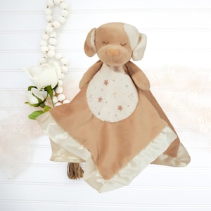 Personalized Puppy Security Blanket: Embroidered Plush Dog Lovey