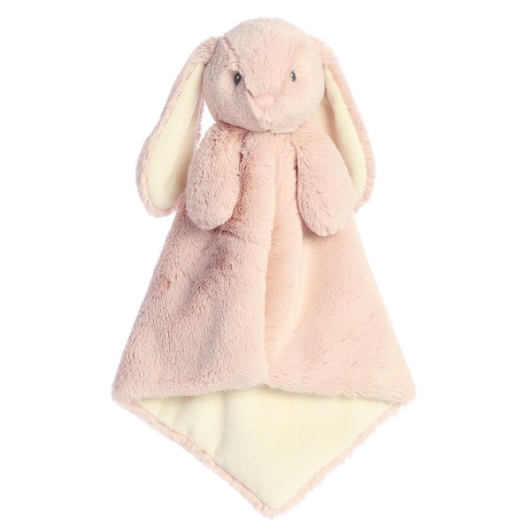 Personalized Pink Bunny Lovey, Girls Baby Gift, Security Blanket, Lovie, Baby Plush, Stuffed Animal with Blanket, Bunny Rabbit, luvster Dog