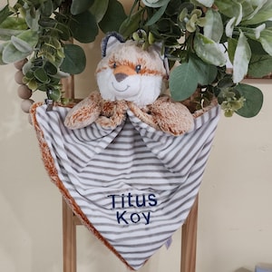 fox Plush / Personalized Baby / monogrammed Security Blanket / Girl Gift / Baby Plush / Stuffed Animal with Blanket / Animal with Name / Fox