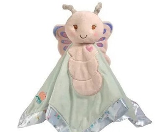 Butterfly Snuggler, Personalized Baby, monogrammed Security Blanket, Girl Gift, Baby Plush, Stuffed Animal with Blanket, Animal with Name