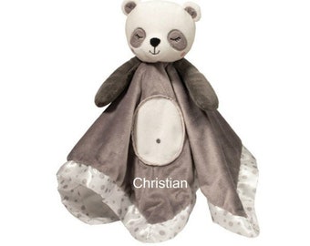 Panda Plush / Personalized Baby / monogrammed Security Blanket / Girl Gift / Baby Boy Plush / Stuffed Animal with Blanket / Animal with Name