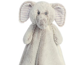 Elephant Plush / Personalized Baby / monogrammed Security Blanket / Girl Gift / Baby Plush / Stuffed Animal with Blanket / Animal with Name