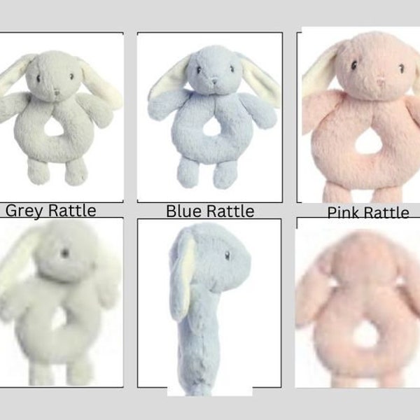 Baby Bunny Soft Rattle, Rabbit, Rattle, Boys Rattle, Girls Rattle, Unisex Rattle, Baby Gift, Newborn Gift, Teether, Soft Toy, Easter Gift