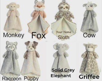 Personalized Baby Luvster: Monogrammed Embroidered Lovey for Baby, Custom Name Cuddle Toy, Soft Security Blanket Comfort Shower Gift Newborn