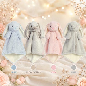 Personalized Bunny Luvster: Embroidered Baby Security Blanket