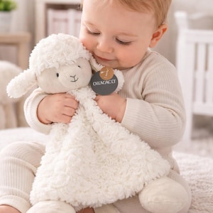 Personalized Baby Lovey: Embroidered Comfort Security Blanket with Rattle