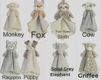 Personalized Baby Luvster Monogrammed Security Blanket Lovey Soft stuffy Blankie Stuffed Animal for Infant Comfort Hospital Gift Wedding Toy