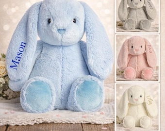 Personalized Plush Bunny Stuffed Animal: Embroidered Easter Gift