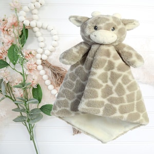 Personalized Giraffe Lovey, Personalized Baby, Security Blanket, Lovie, Baby Plush, Stuffed Animal with Blanket, Giraffe, luvster, Zoo Lovey