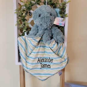Dragon Plush / Personalized Baby / monogrammed Security Blanket / Girl Gift / Baby Plush / Stuffed Animal with Blanket / Animal with Name