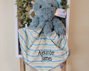 Dragon Plush / Personalized Baby / monogrammed Security Blanket / Girl Gift / Baby Plush / Stuffed Animal with Blanket / Animal with Name