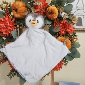 Penguin Plush / Personalized Baby / Monogrammed Security Blanket / Girl Gift / Baby Plush / Stuffed Animal with Blanket/ Birth Announcement