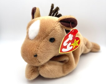 Ty Beanie Baby 1995 Derby The Horse Retired Rare Style #4008 P.V.C. Coarse Yarn