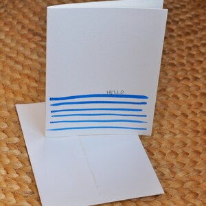 Hola azul tarjeta de felicitación