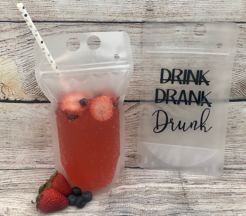 Drink Drank Drunk Adult Drink Pouch Party Pouch Beverage Etsy