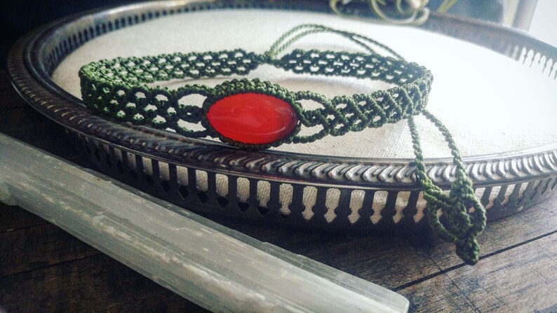 Comfortable jewelry Carnelian jewelry Metal free necklaces Chokers Carnelian Necklaces Carnelian choker necklace Hypoallergenic