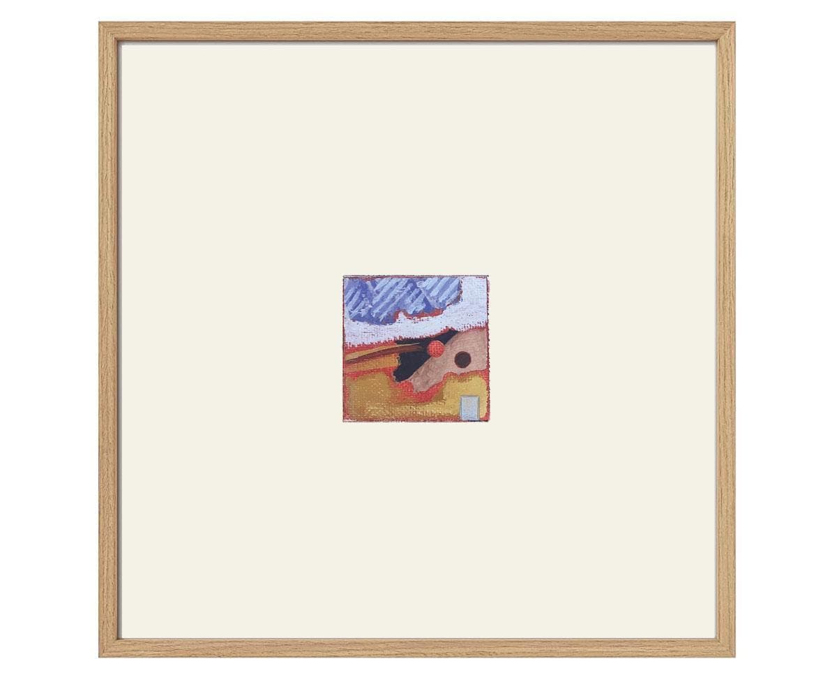 Small abstract landscape painting, mini abstract painting, colorful, square, tiny original art, ooak art, ready to frame, 12x12 matted art