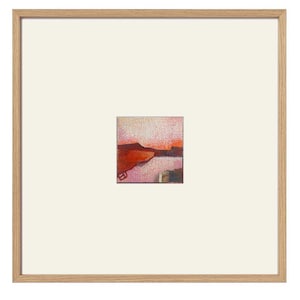 Small abstract landscape painting, mini abstract painting, colorful abstract art, tiny original art, ooak art, ready to frame, 12x12 framed