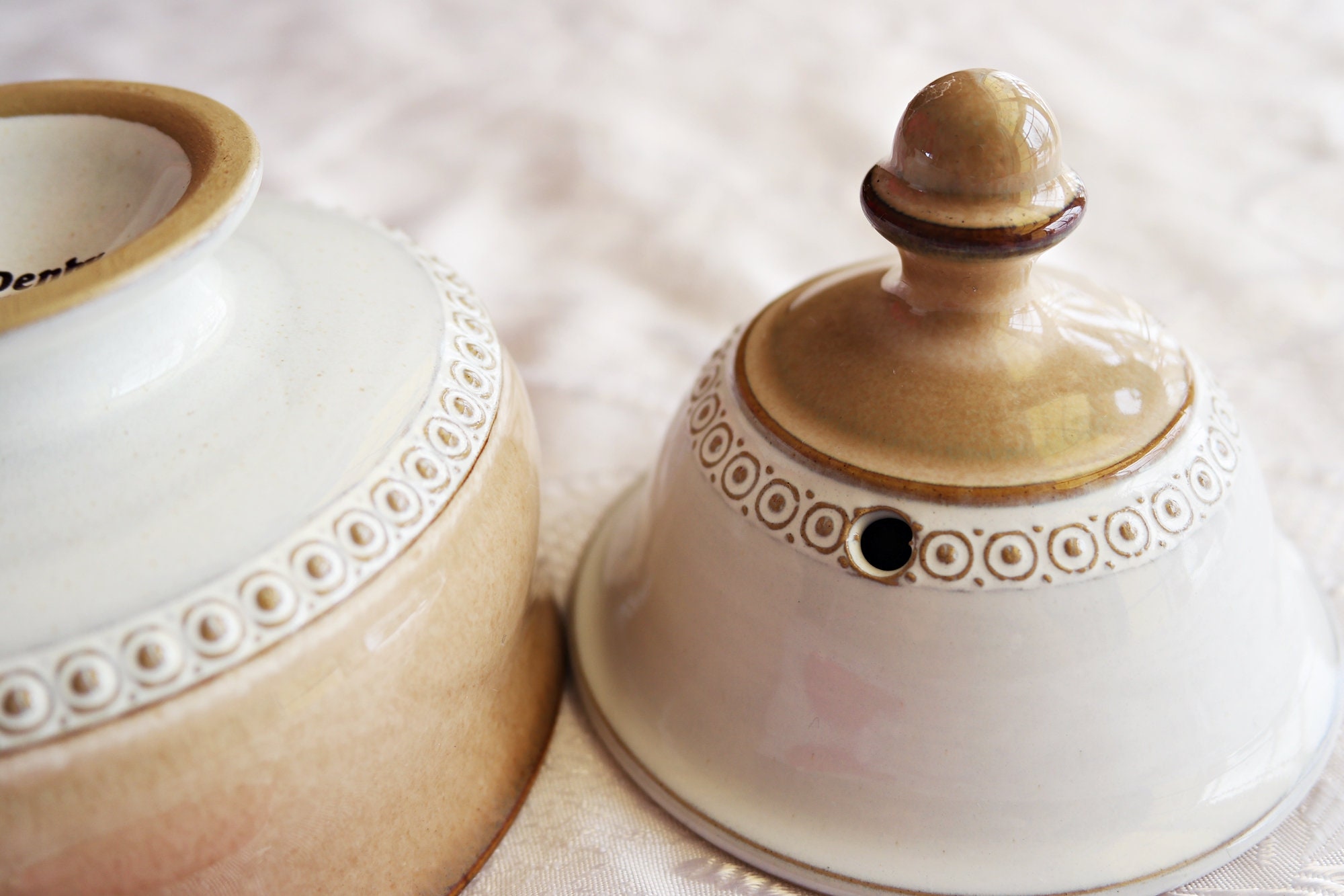 Denby SUGAR BOWL w/LID Seville Pattern Renaissance Style Etsy