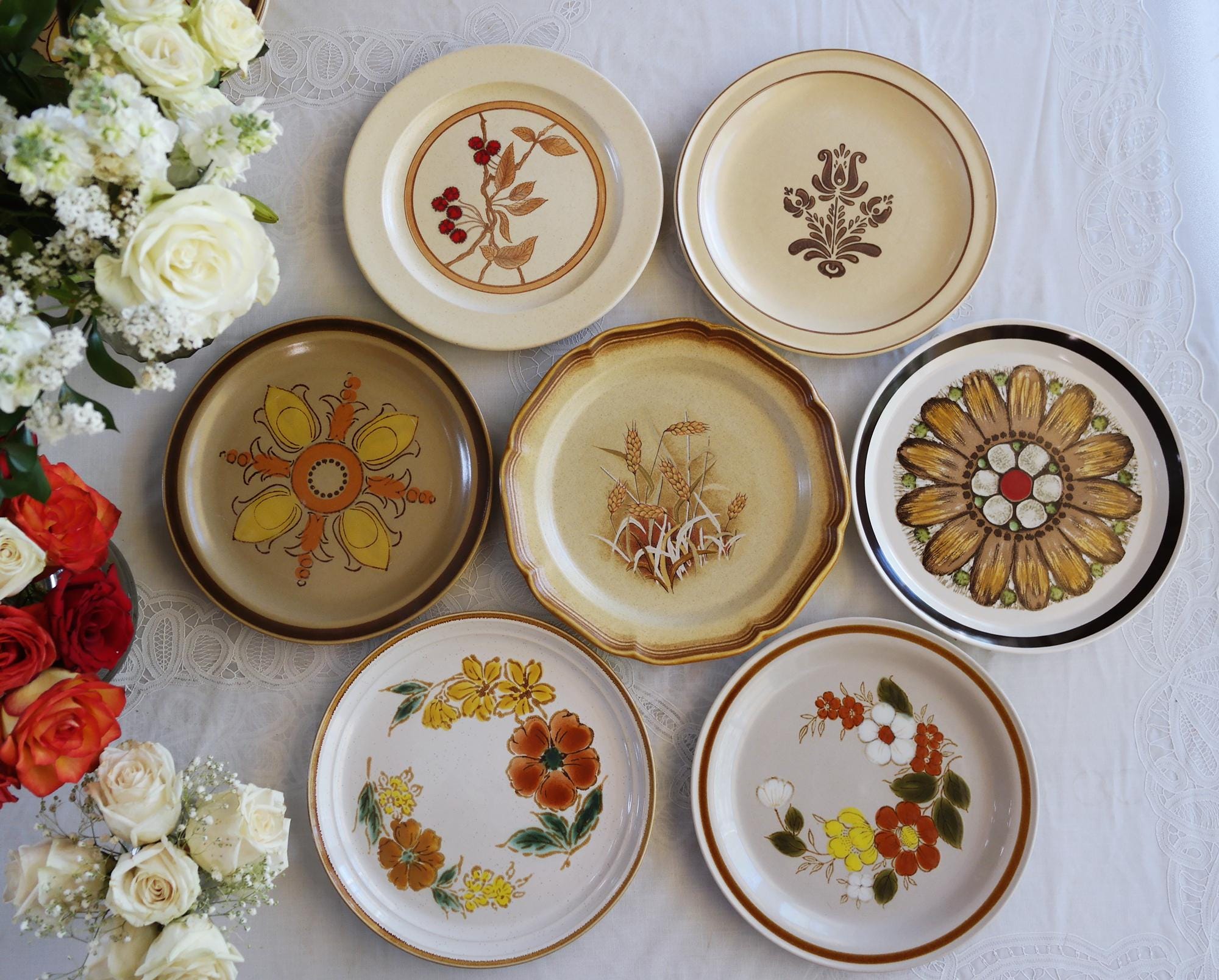 Stoneware plates from 70s - Etsy 日本