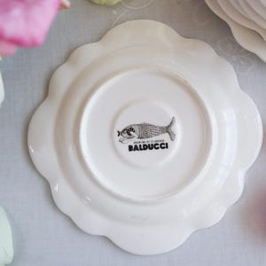 Anthropologie SAUCER - Size 6" - Forest Fiddler Pattern - French Artist Florence Balducci - Sleeping Fox Cat - Black Gray White - Porcelain image 7