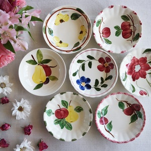 Vintage BERRY BOWLS - Size 5&quot; to 5.5&quot; - Small Fruit Sauce Bowls - Hand Painted Patterns - Farmhouse Country Cottage Decor - Priced Per Bowl!