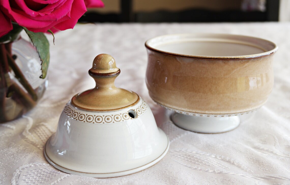 Denby SUGAR BOWL W/lid Seville Pattern Renaissance Style Etsy