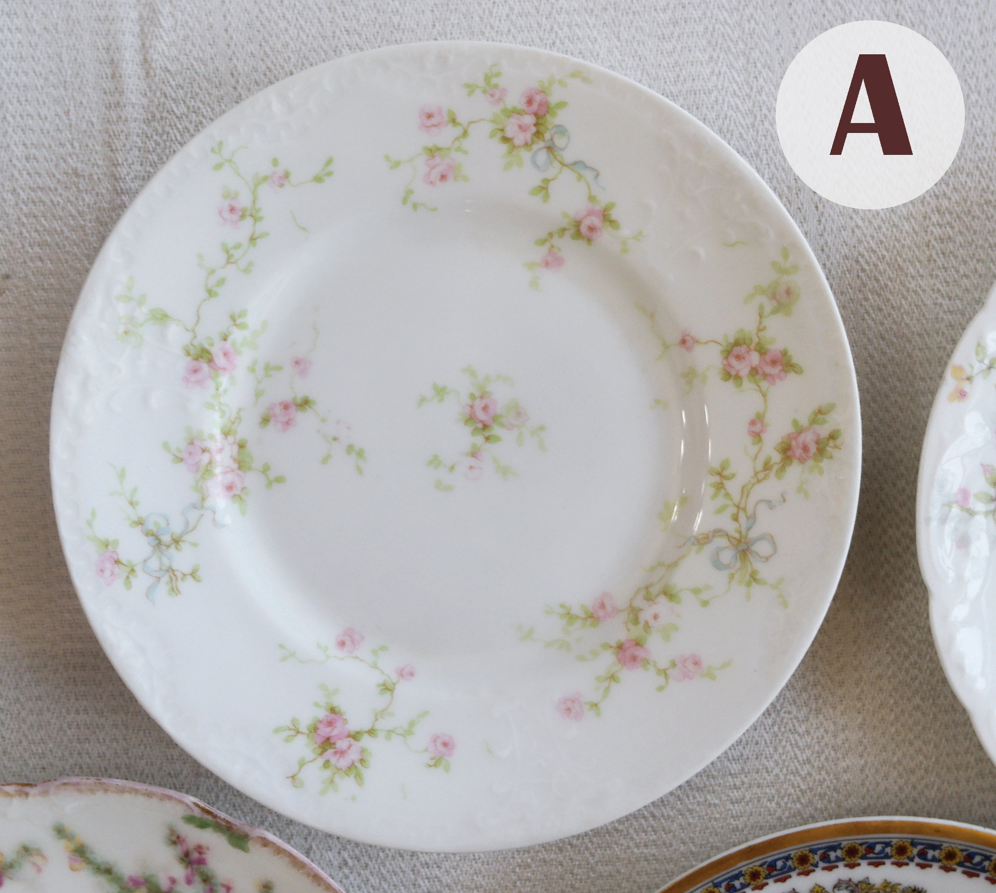Limoges France BREAD & BUTTER PLATES - Vintage China - Side Cake