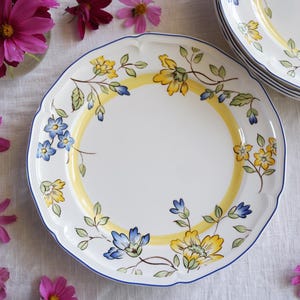 Villeroy Boch SPEISETELLER 27 cm - Toscana Muster - Gelb Blau Grün - Blumen Blüten - Landhausküche - Deutschland