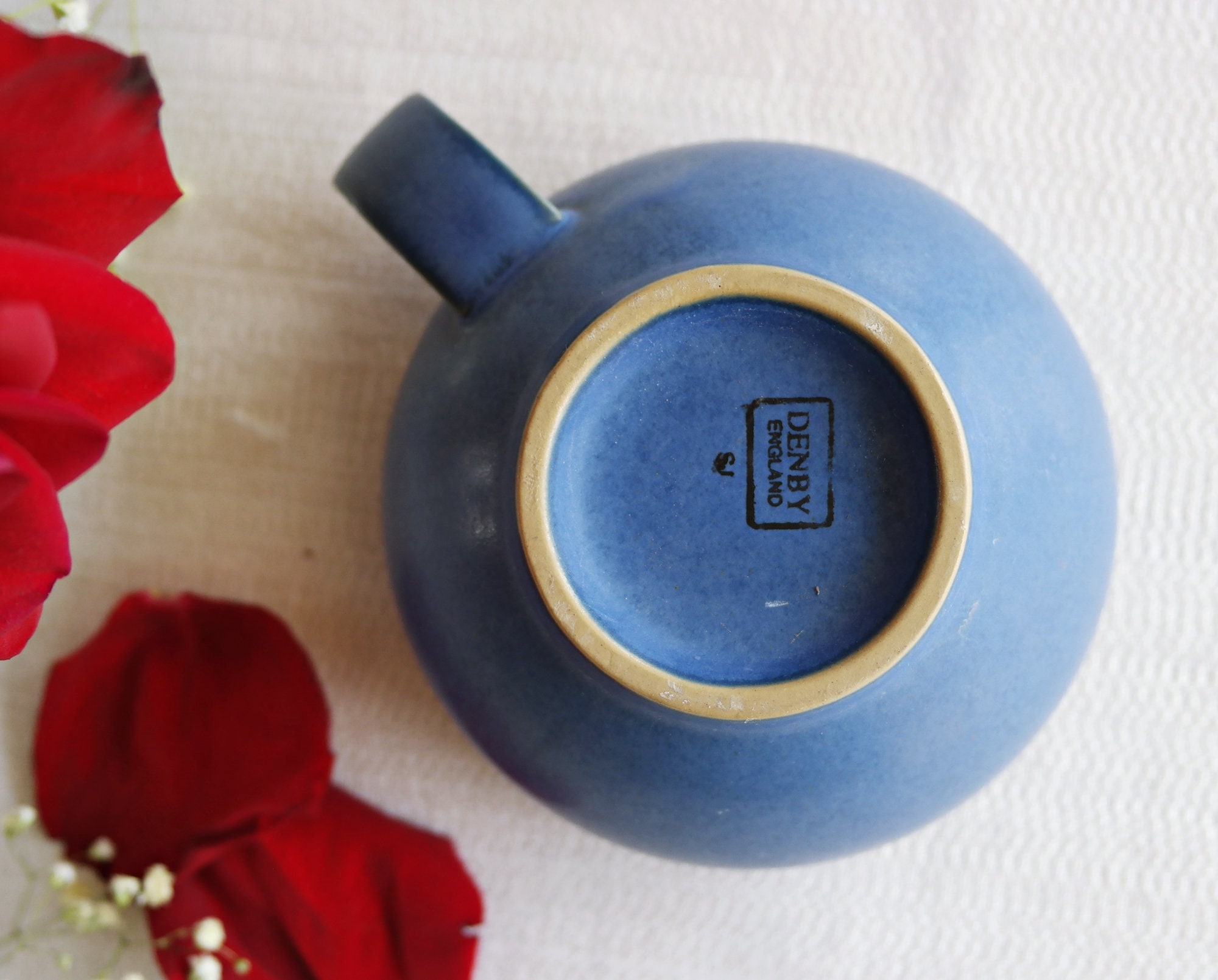 Denby BREAKFAST CUP - 12 Fl Oz - English Blue Pattern - Speckled Royal ...