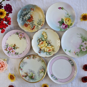 Vintage HAND PAINTED PLATES - Size 6.25&quot; to 6.5&quot; - Decorative Wall Plate - Dresser Plate - France Japan Austria Bavaria Germany - Priced Per