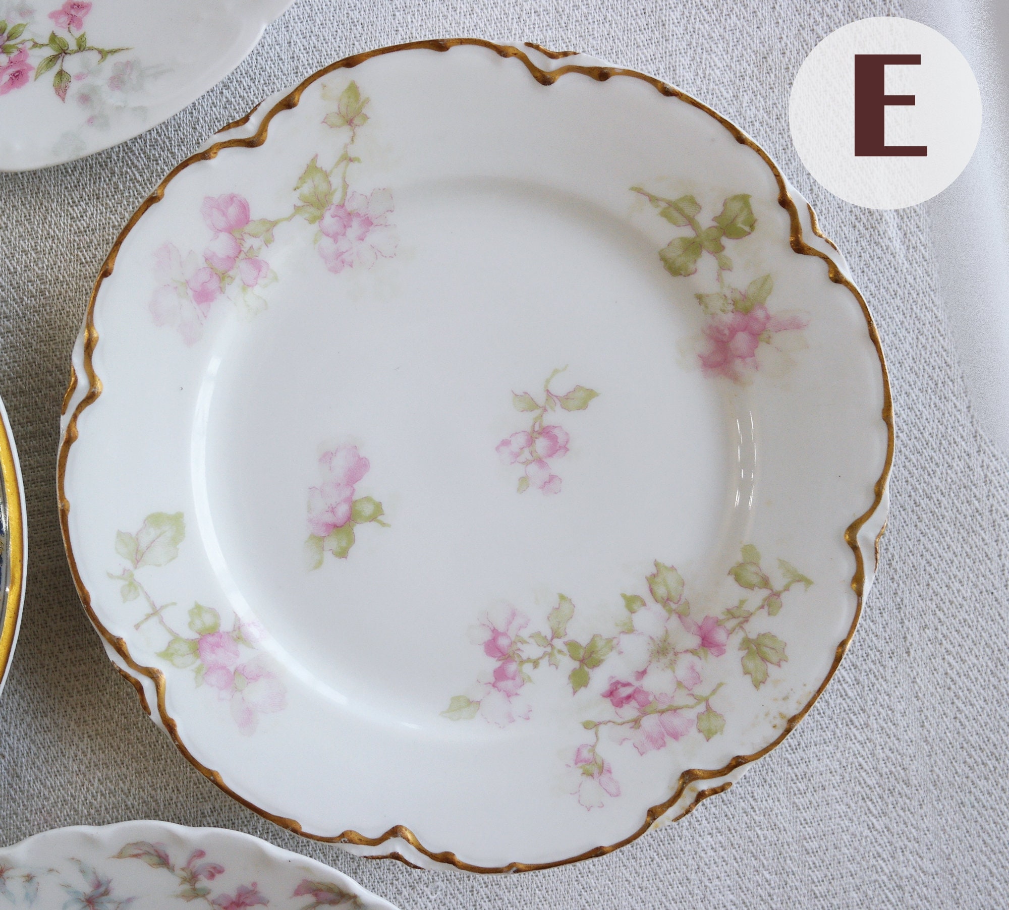 Limoges France BREAD & BUTTER PLATES - Vintage China - Side Cake