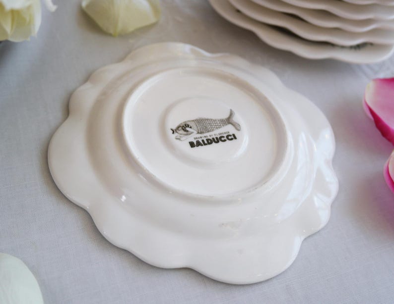 Anthropologie SAUCER - Size 6" - Forest Fiddler Pattern - French Artist Florence Balducci - Sleeping Fox Cat - Black Gray White - Porcelain image 6