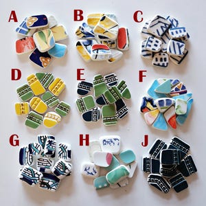 Cerámica marina italiana - Cerámica pulida - Platos y azulejos rotos - Platos de cerámica de Italia - Artesanía - Bisutería - Colgantes, dijes y pendientes