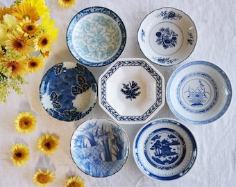 Blue White BERRY BOWLS - Size 5" to 5.75" - Small Fruit Sauce Bowls - Farmhouse Country Cottage Decor - Chinoiserie Mix - Priced Per Bowl!